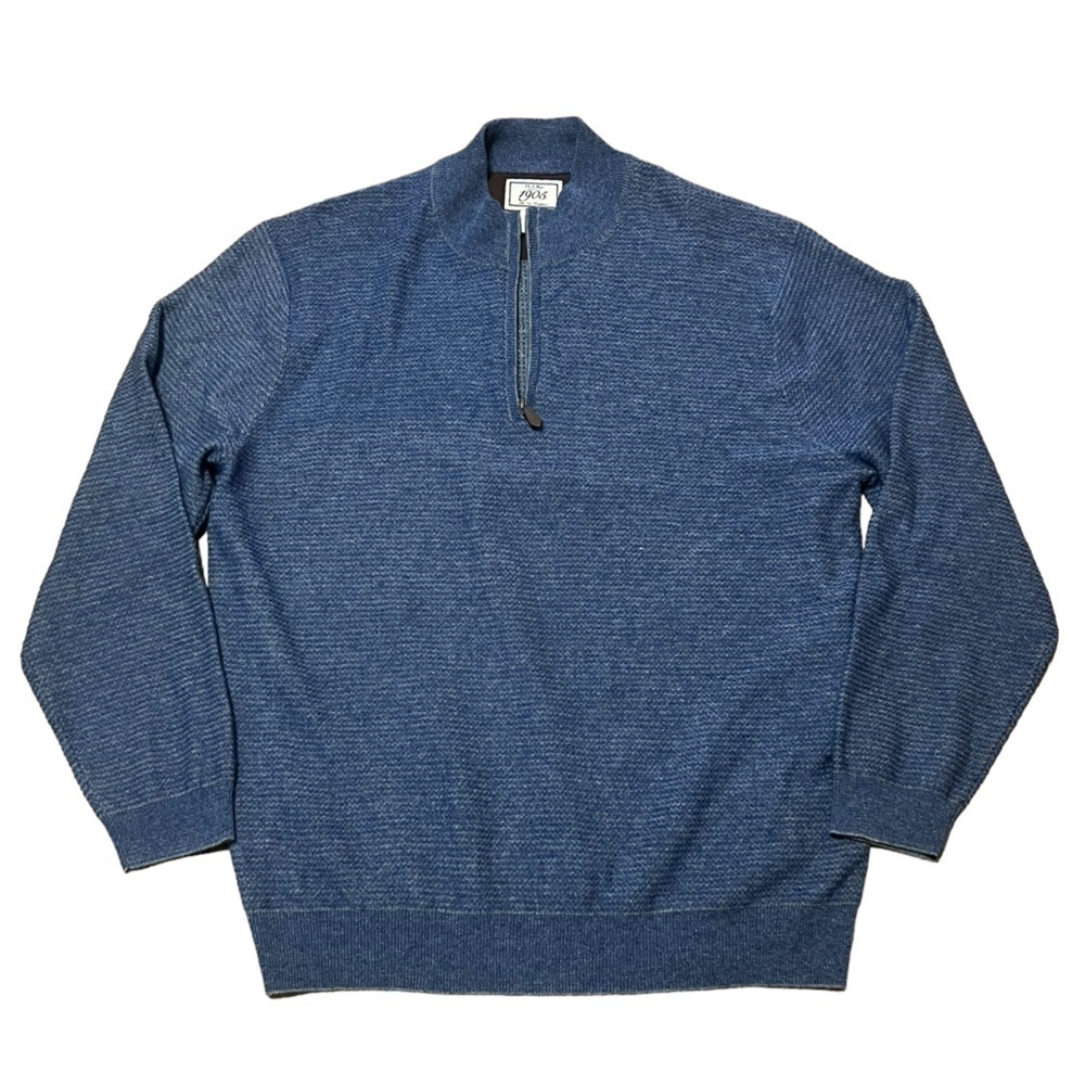 Jos. A. Bank NWT blue and gray wool blend quarter zip sweater